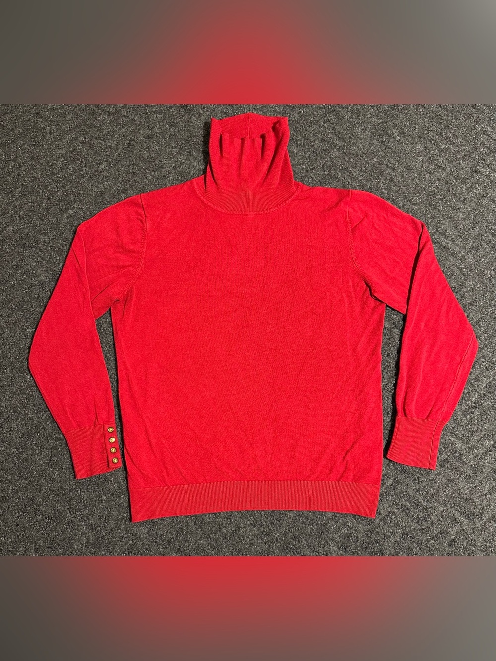 Charter Club Women's Red Turtleneck Knit Sweater Size M